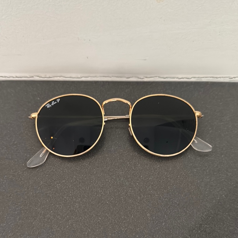 Ray-Ban Gold and Black Oval Sunglasses